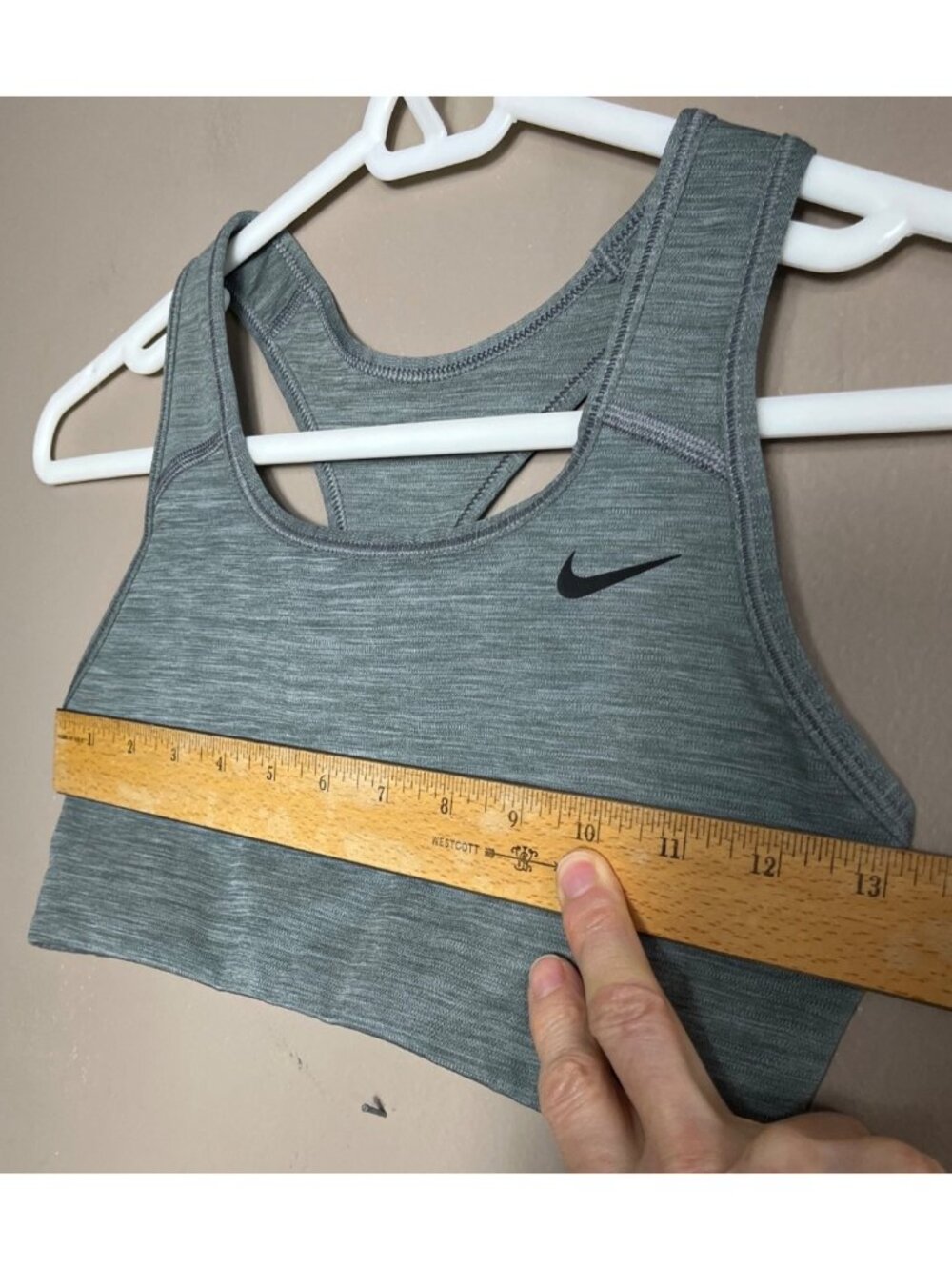 Nike Gray Dri-fit Sports Bra Activewear Fitness Sportswear Gym Train Girls Wm XS - Picture 3 of 6